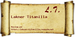Lakner Titanilla névjegykártya